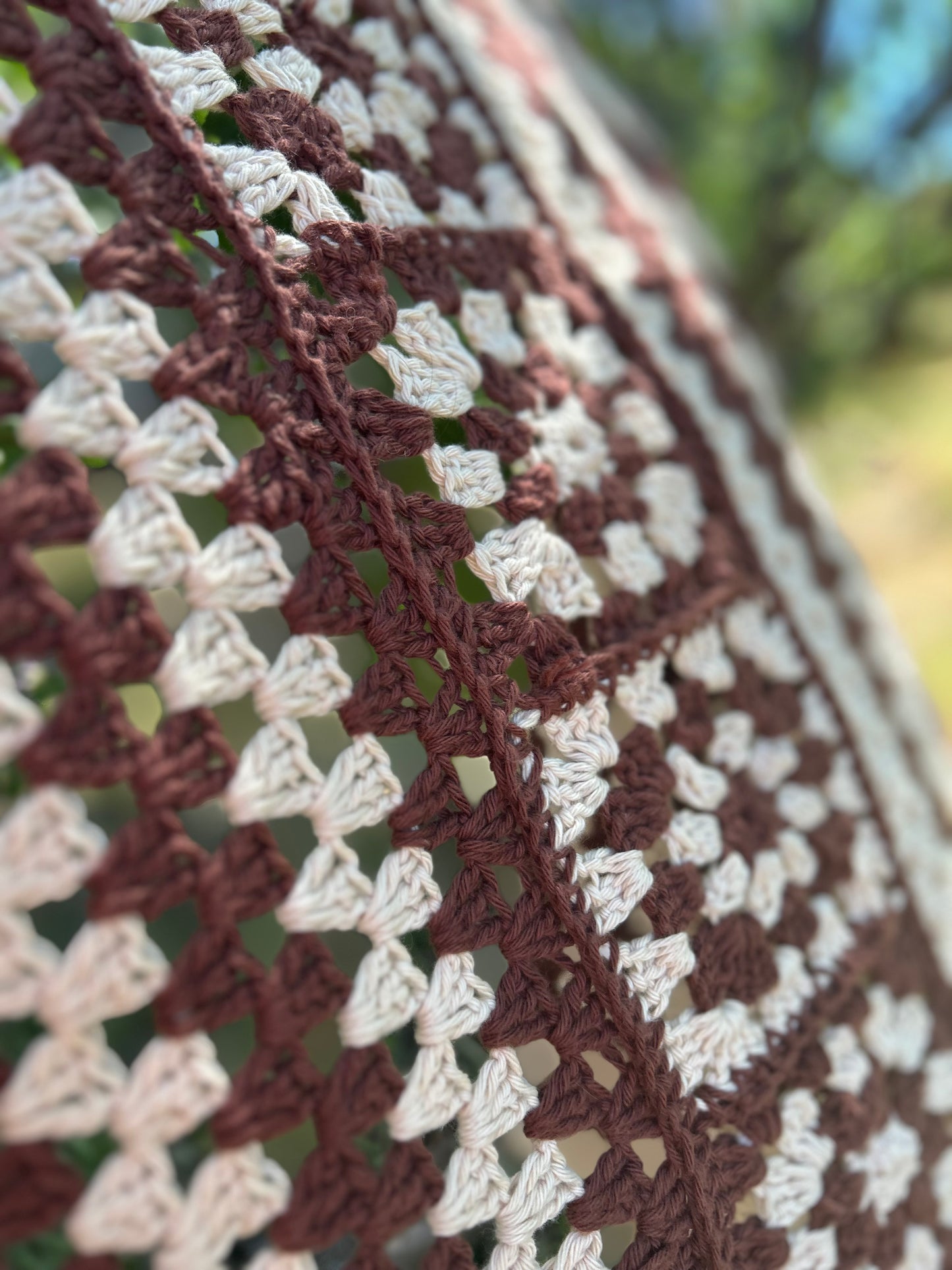 Hexagon Cardi — Cocoa • Cream